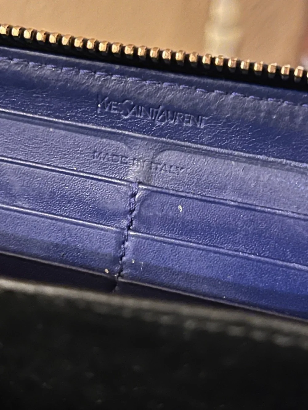 Authentic Yves Saint Laurent Navy Patent Leather Wallet - Picture 9 of 9